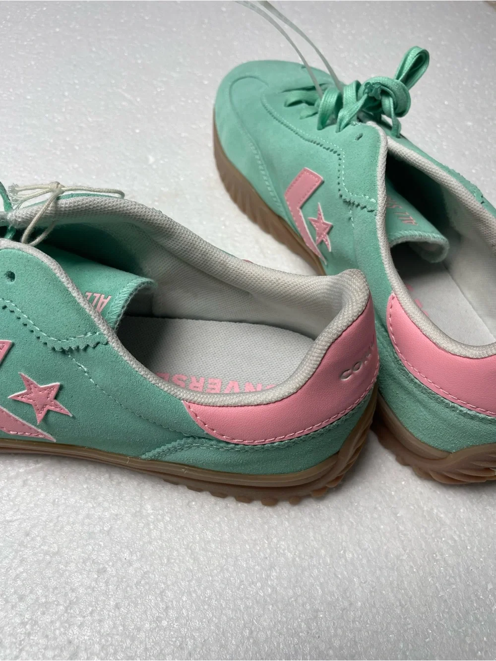 Converse Mint Green and Pink Low-Top Sneakers - Picture 4 of 9